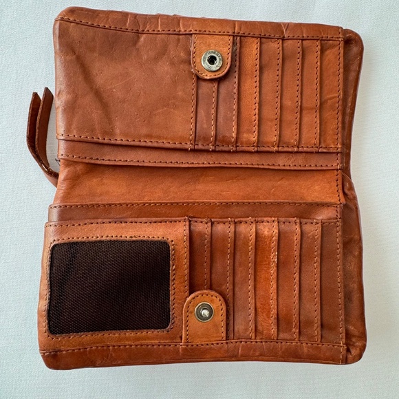 Vilenca Holland Cognac Brown Woven Leather Wallet - Super Soft! - Picture 10 of 11